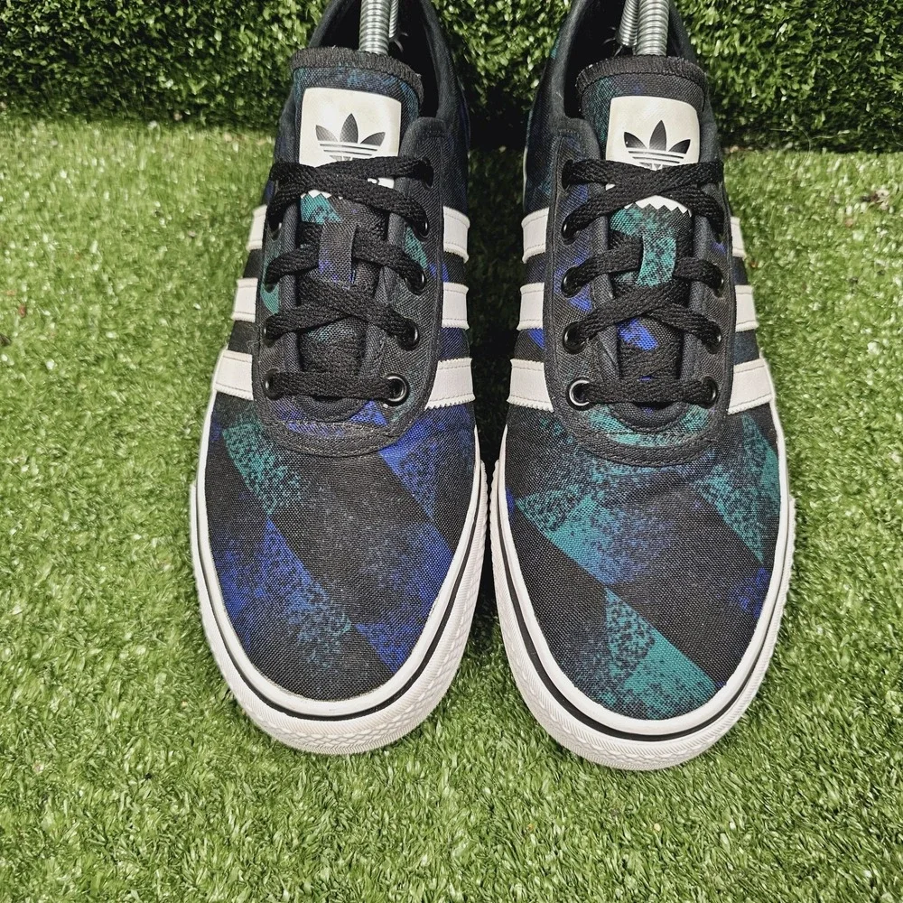 Adidas Adi Ease Black Blue Teal Athletic Casual Skateboard Sneakers Mens Size 8